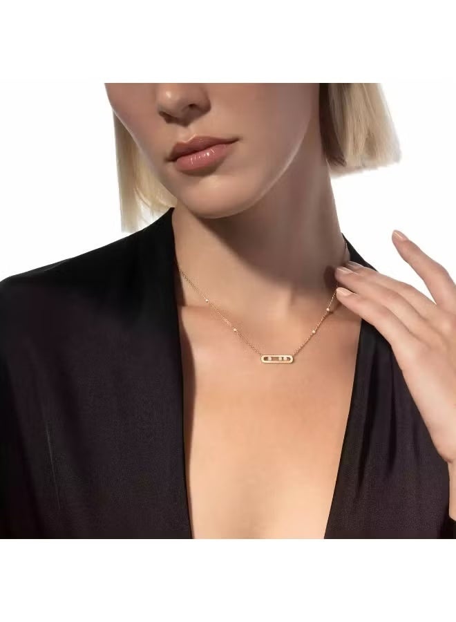 ميسيكا انزلاق قلادة النساء ديناميكية كاملة الماس قلادة سلسلة collarbone - Image 3
